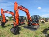 UNUSED KUBOTA KX080-4SR3 HYDRAULIC EXCAVATOR powered by Kubota diesel engine, equipped with Cab, air