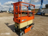 UNUSED JLG ES1932 SCISSOR LIFT electric powered, equipped with 19ft. Platform height, slide out deck