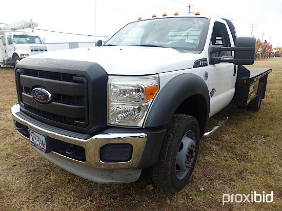 2012 FORD F450 FLATBED TRUCK VN:1FDUF4GT2CEA73817 powered by diesel engine, equipped with power stee