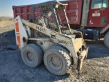 BOBCAT 843 SKID STEER SN:4607 powered by Perkins diesel engine, equipped with rollcage, auxiliary hy