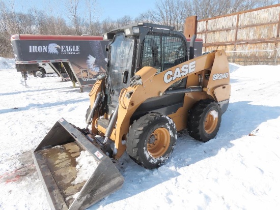 2017 CASE SR240 SKID STEER SN:NHM29523 powered by diesel engine, equipped with EROPS, air, 2-speed,