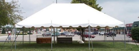 20FT. X 30FT. WHITE CLASSIC POLE CANOPY TENT PARTY RENTAL SUPPLIES