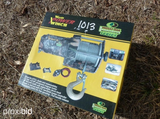 NEW 2000 LB. ATV WOOD POWER WINCH- CAMO NEW SUPPORT EQUIPMENT