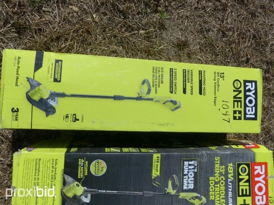 NEW RYOBI 18 VOLT 13" STRING TRIMMER NEW SUPPORT EQUIPMENT