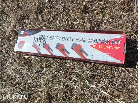 NEW 4 PC STEEL PIPE WRENCH ATE-34030 NEW SUPPORT EQUIPMENT