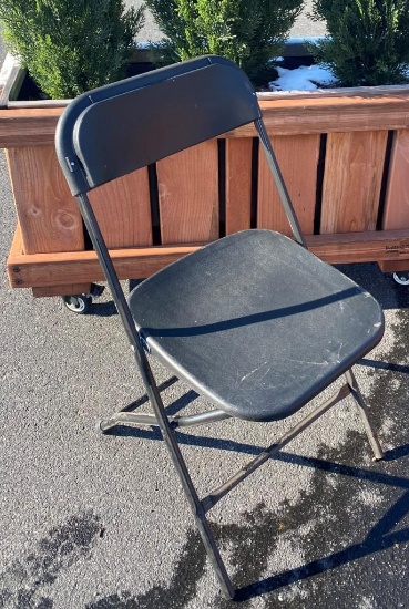 (10) BLACK PLASTIC FOLDING CHAIRS...PARTY RENTAL SUPPLIES