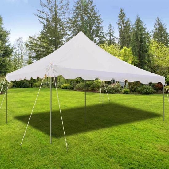 15FT. X 15FT. WHITE CLASSIC POLE CANOPY TENT PARTY RENTAL SUPPLIES