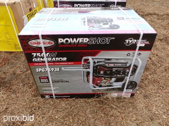 NEW SIMPSON 70007 SPG7593E PORTABLE GENERATOR NEW SUPPORT EQUIPMENT powered by 12.5hp HD 420cc gas e