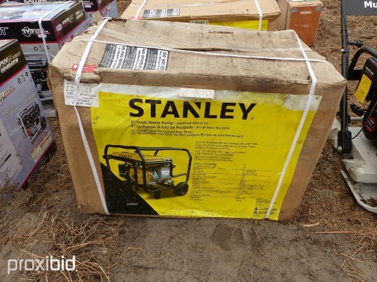 NEW STANLEY ST3TWPLT 3IN. TRASH PUMP NEW SUPPORT EQUIPMENT powered by Lifan gas engine, 13hp, equipp