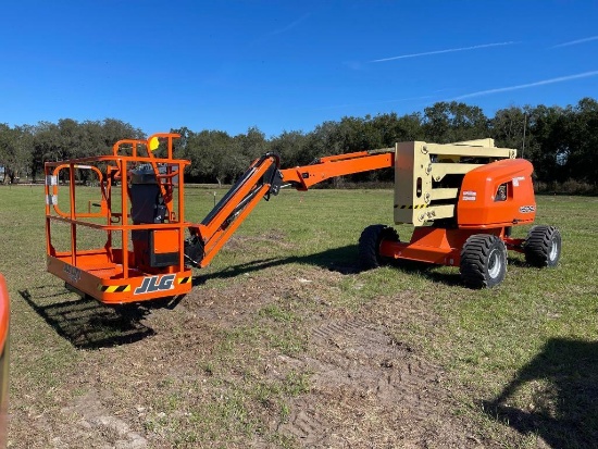 LIKE NEW JLG 450AJ BOOM LIFT 4x4, powered by diesel engine, equipped with 125ft. Platform height, ar