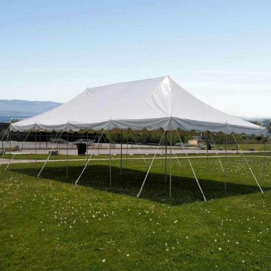 20FT. X 40FT. WHITE CLASSIC POLE CANOPY TENT PARTY RENTAL SUPPLIES