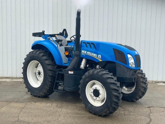 LIKE NEW NEW HOLLAND TS6.110 AGRICULTURAL TRACTOR 4x4, powered by diesel engine, equipped with ROPS,