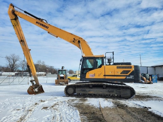 2016 HYUNDAI HX300 LONG REACH EXCAVATOR SN:JG000267 powered by diesel engine, equipped with Cab, air