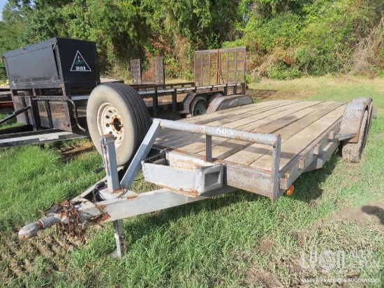 UTILITY 18FT. TAGALONG TRAILER VN:N/A equipped with 18ft. X 7ft. Deck, ramps, ball hitch, tandem axl