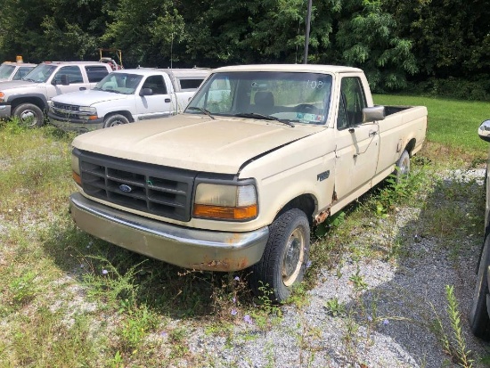 1995 FORD F250XL PICKUP TRUCK VN:1FTHF25H9SNB17173 powered by 5.8 liter gas engine, equipped with au