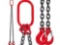 NEW GREATBEAR QTY 8 NEW SUPPORT EQUIPMENT double lifting chains slings w 5/16'' hooks. Located in: B