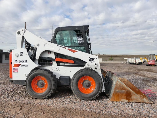 2020 BOBCAT S770 SKID STEER SN:14402 powered by diesel engine, equipped with EROPS, air, heat, auxil