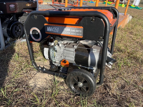 NEW MECH MARVELS MM4350 GENERATOR powered by recoil gas engine, equipped with 4000 watt, 3200 watt