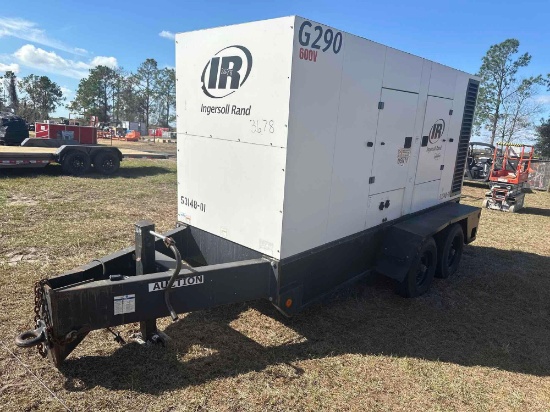 INGERSOLL RAND G290 GENERATOR SN:430163UJBE27 powered by diesel engine, equipped with 290KVA,