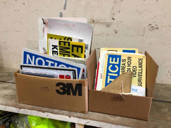 (2) BOXES OF ASSORTED SIGNS SUPPORT EQUIPMENT