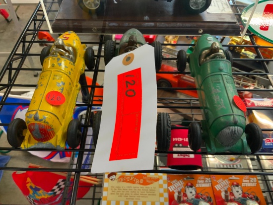 (3) HUBLEY KIDDIE RACE CAR TOYS COLLECTIBLE TOY . All Items need to be removed by March 10th, thank