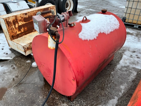 STEEL FUEL TANK with Tuthill metered electric pump.