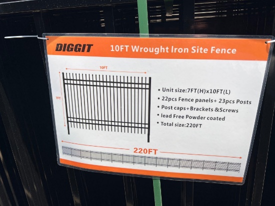NEW DIGGIT WROUGHT IRON FENCING NEW SUPPORT EQUIPMENT 22pc Fence Panels.
