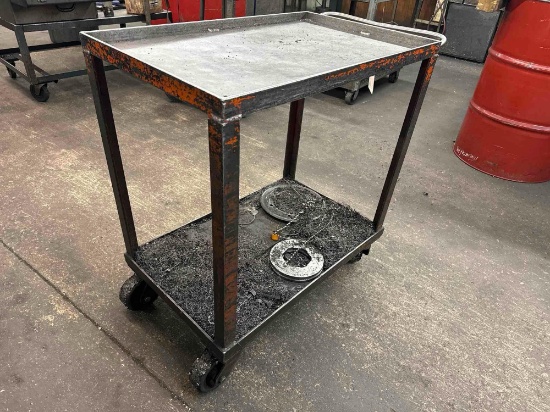 2 TIER METAL ROLLING CART 30"L X 19"W X 33"H SUPPORT EQUIPMENT