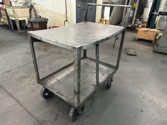 2 TIER METAL ROLLING CART 36"L X 24"W X 33"H SUPPORT EQUIPMENT