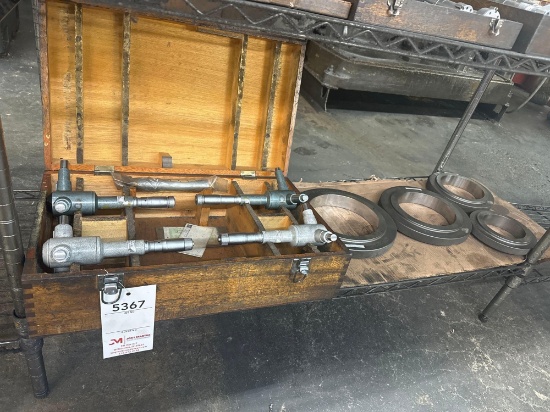 (4) 3 POINT INTERNAL BORE MICROMETERS, 4-5?, 5-6?, 6-7?, 7-8? INDUSTRIAL SHOP EQUIPMENT