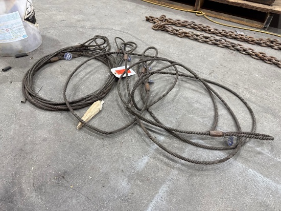 (5) 12' CABLE SLINGS, 1/4IN. & 3/8IN. SUPPORT EQUIPMENT. Selling Offsite: 5 Canale Dr Egg Harbor