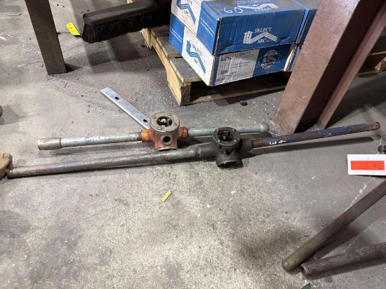 (2) RIGID THREADING WRENCHES WITH (3) DIE SIZES SUPPORT EQUIPMENT. Selling Offsite: 5 Canale Dr Egg