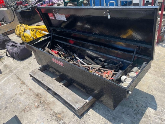 6FT METAL TRUCK TOOL BOX, with contents of tools