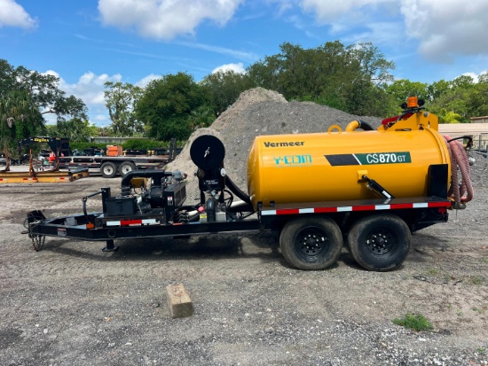 2022 VERMEER CS870GT VACUUM TRAILER VN:7NWH19AR6NK050005 powered by Kohler gas engine, equipped with