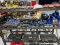 CONTENTS OF SHELF: KOBALT SOCKET SET, KOBALT SAWZALL, SCREW GUNS, KOBALT BATTERIES, CHARGERS, ALLEN