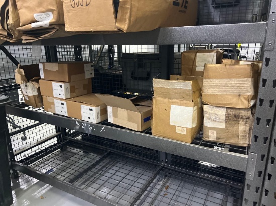 CONTENTS OF SHELF AND CART: ASST'D SIZE DURA-LINE SPLIT-LOK+ COUPLERS, SUPPORT EQUIPMENT