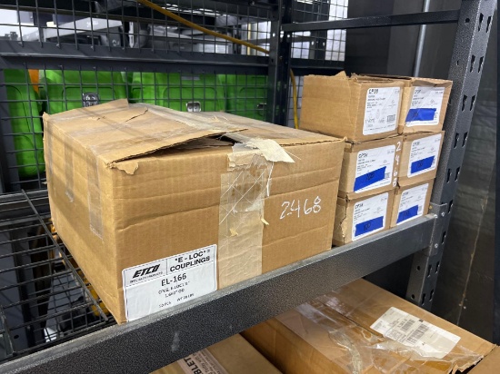 (6) BOXES OF 3/8" GROUND ROD CLAMPS, (1) BOX OF (50) ETCO EL-166 COUPLINGS SUPPORT EQUIPMENT