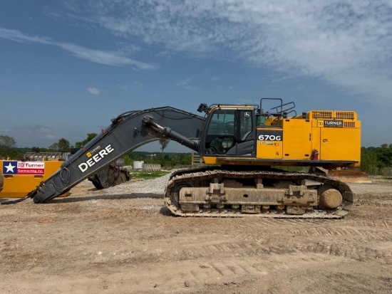 2019 JOHN DEERE 670G HYDRAULIC EXCAVATOR SN:1FF670GXAJF690035 powered by John Deere diesel engine,