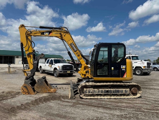 2017 CAT 308E2CR HYDRAULIC EXCAVATOR SN:FJX08938 powered by Cat diesel engine, equipped with Cab,