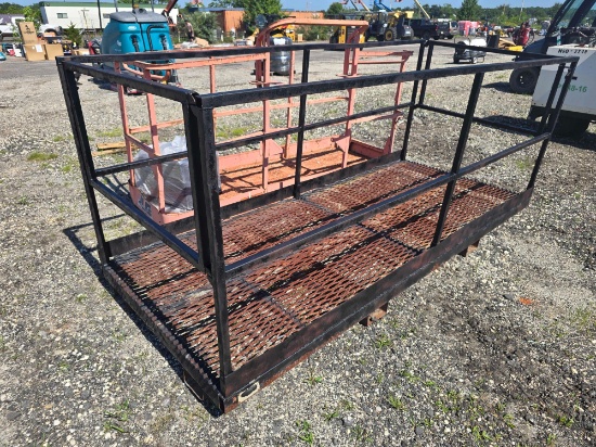 10FT. BLACK METAL WORK PLATFORM TELESCOPIC FORKLIFT ATTACHMENT