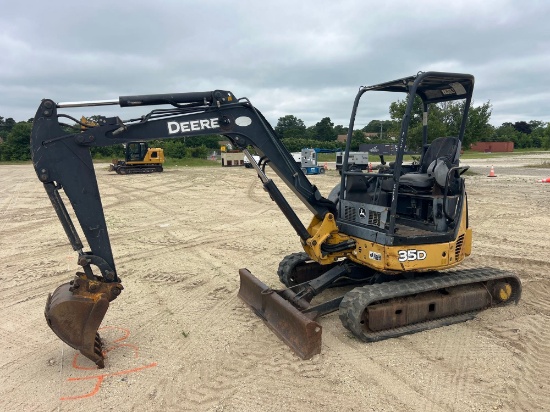 JOHN DEERE 35D HYDRAULIC EXCAVATOR SN:235538 powered by diesel engine, equipped with OROPS, front