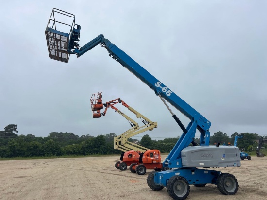 GENIE S-65 BOOM LIFT SN:S6014A-28418 4x4, powered by diesel engine, equipped with 65ft. Platform