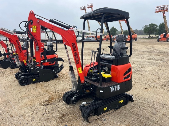 NEW AGT YNT18 HYDRAULIC EXCAVATOR powered by Yanmar diesel engine, 15HP, side swing, digging bucket.