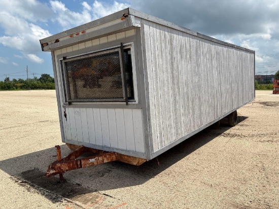 30FT. X 8FT. OFFICE TRAILER SN 4022 double doors on back, single door on side, windows & security