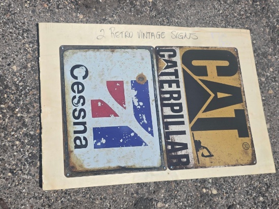 NEW (2) RETRO VINTAGE SIGNS NEW SUPPORT EQUIPMENT
