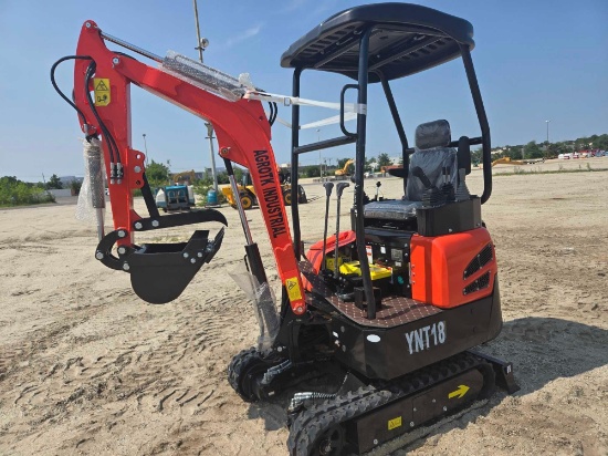 NEW AGT YNT18 HYDRAULIC EXCAVATOR powered by Yanmar diesel engine, 15HP, side swing, digging bucket.
