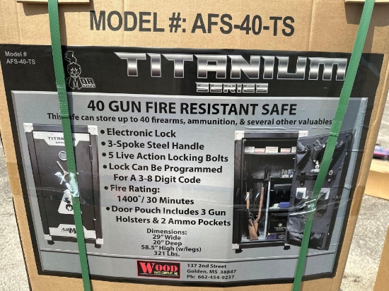 ARMOR FREEDOM SERIES 40 GUN FIRE SAFE, 1400 DEGREE FIRE RATING, DIGITAL COMBINATION KEY PAD W/BACKUP