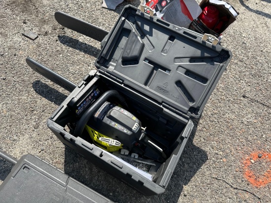 RYOBI 16" CHAINSAW W/ CASE NEW SUPPORT EQUIPMENT