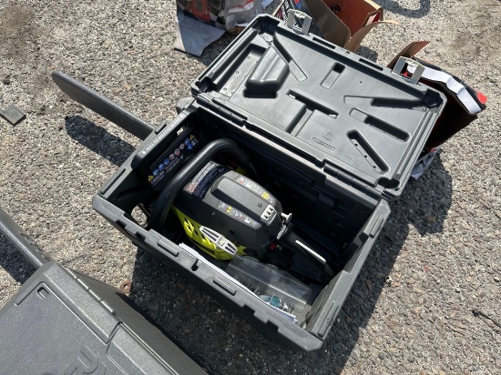 RYOBI 16" CHAINSAW W/ CASE NEW SUPPORT EQUIPMENT