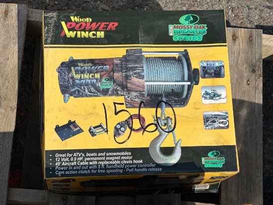 2000# ATV WOOD POWER WINCH - ATV WINCH - CAMO NEW SUPPORT EQUIPMENT